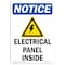 Signmission OSHA Notice, 7" Height, Electrical Panel Inside Sign With Symbol, 7" X 5", Portrait OS-NS-D-57-V-11670 - alternate 1